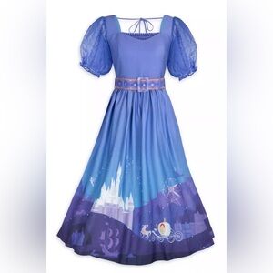 Her Universe Disney Cinderella Blue Carriage Dress, Large, NWT